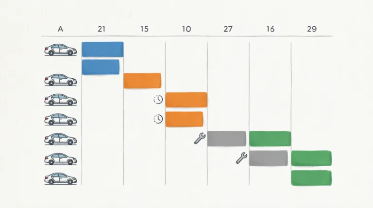 Car Rental Calendar with No Double Bookings: Fleet Scheduling