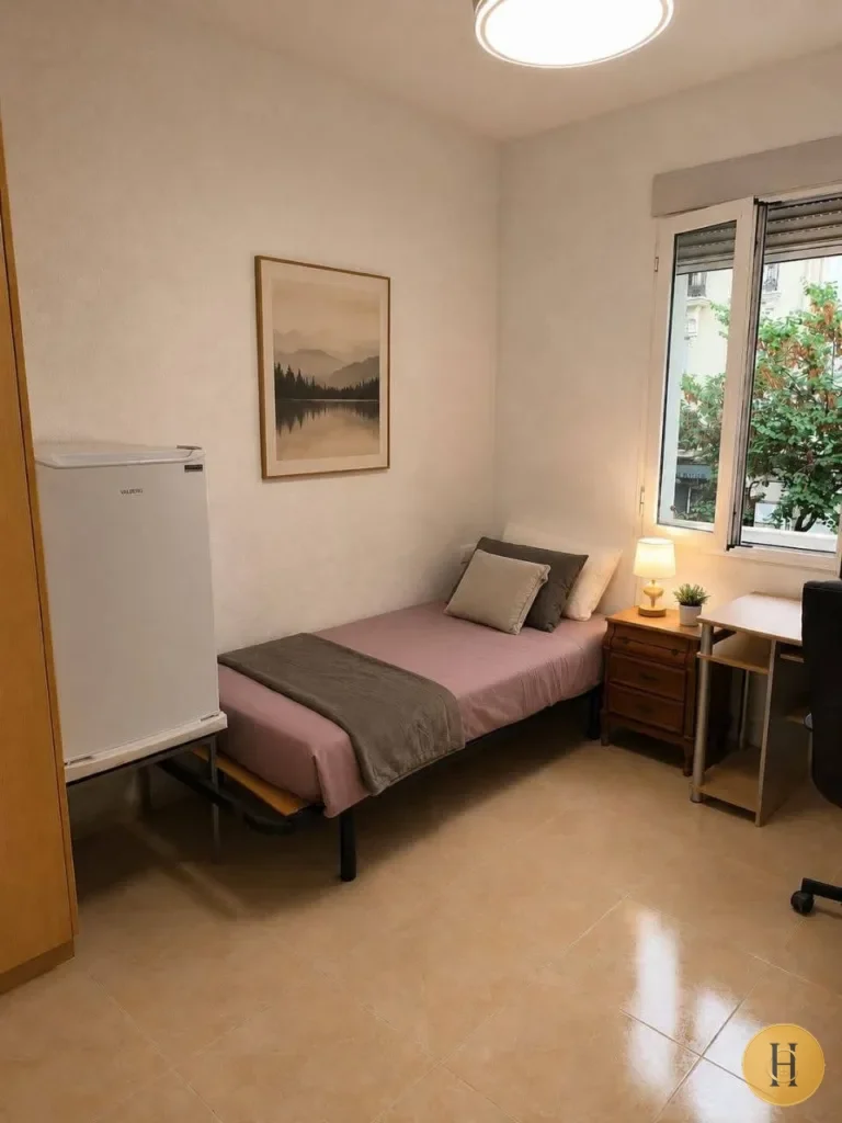 Habitación individual con nevera privada en Russafa – Valencia