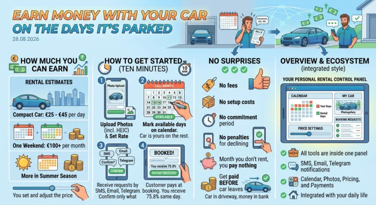 Earn Money with Your Car on the Days It’s Parked: Simple & Flexible