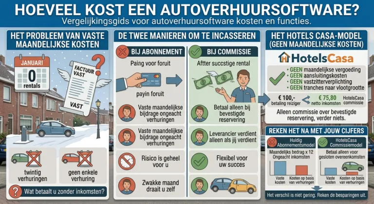 Hoeveel kost een autoverhuursoftware? Abonnement vs. Commissie