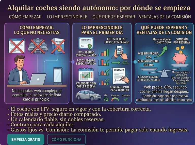 Alquilar coches siendo autónomo: por dónde se empieza